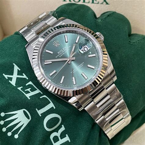 rolex datejust mint green fluted|rolex datejust price chart.